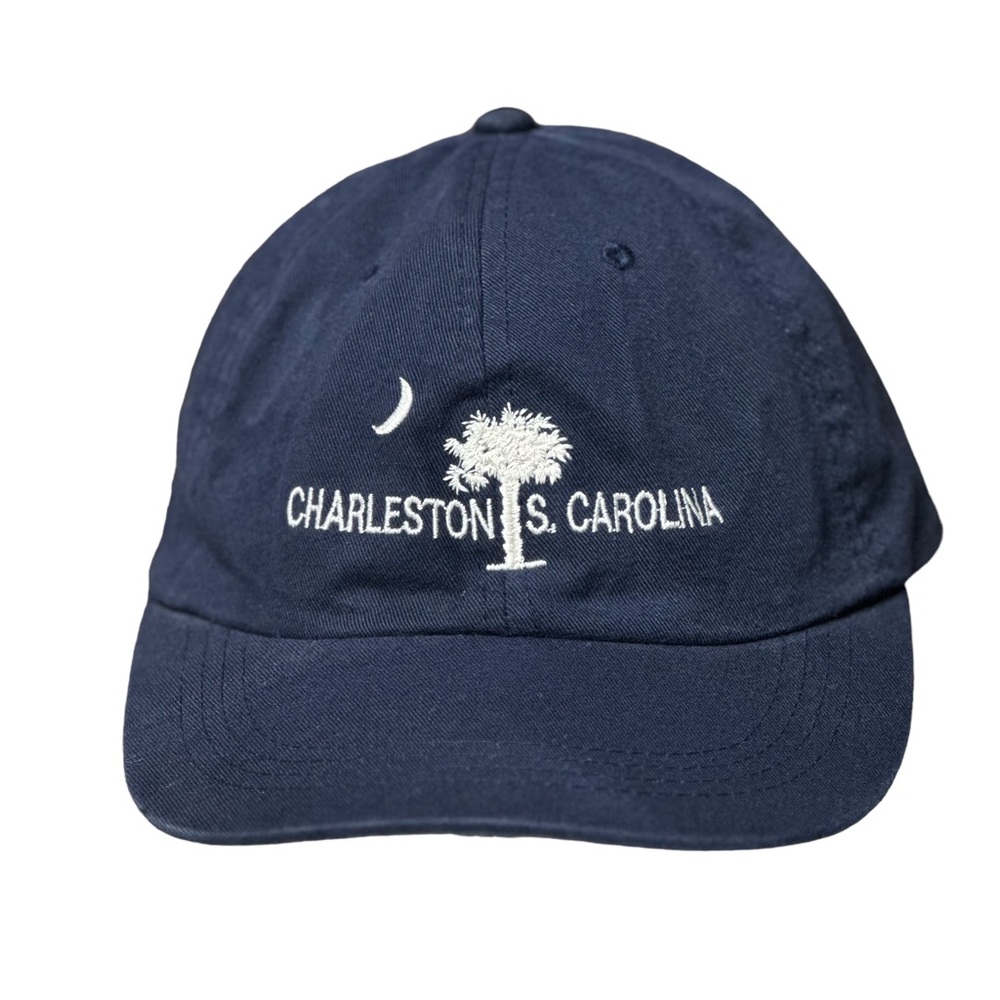 Charleston S Carolina Washed Navy Embroidered Baseball Cap JFH Headwear Men’s OS
